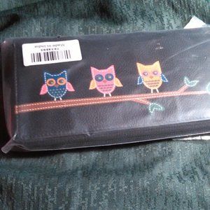 Owl Design Black Wallet